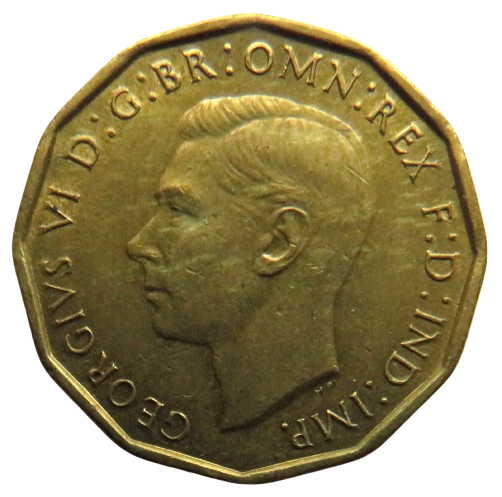 1942 King George VI Brass Threepence Coin In Higher Grade - Great Britain