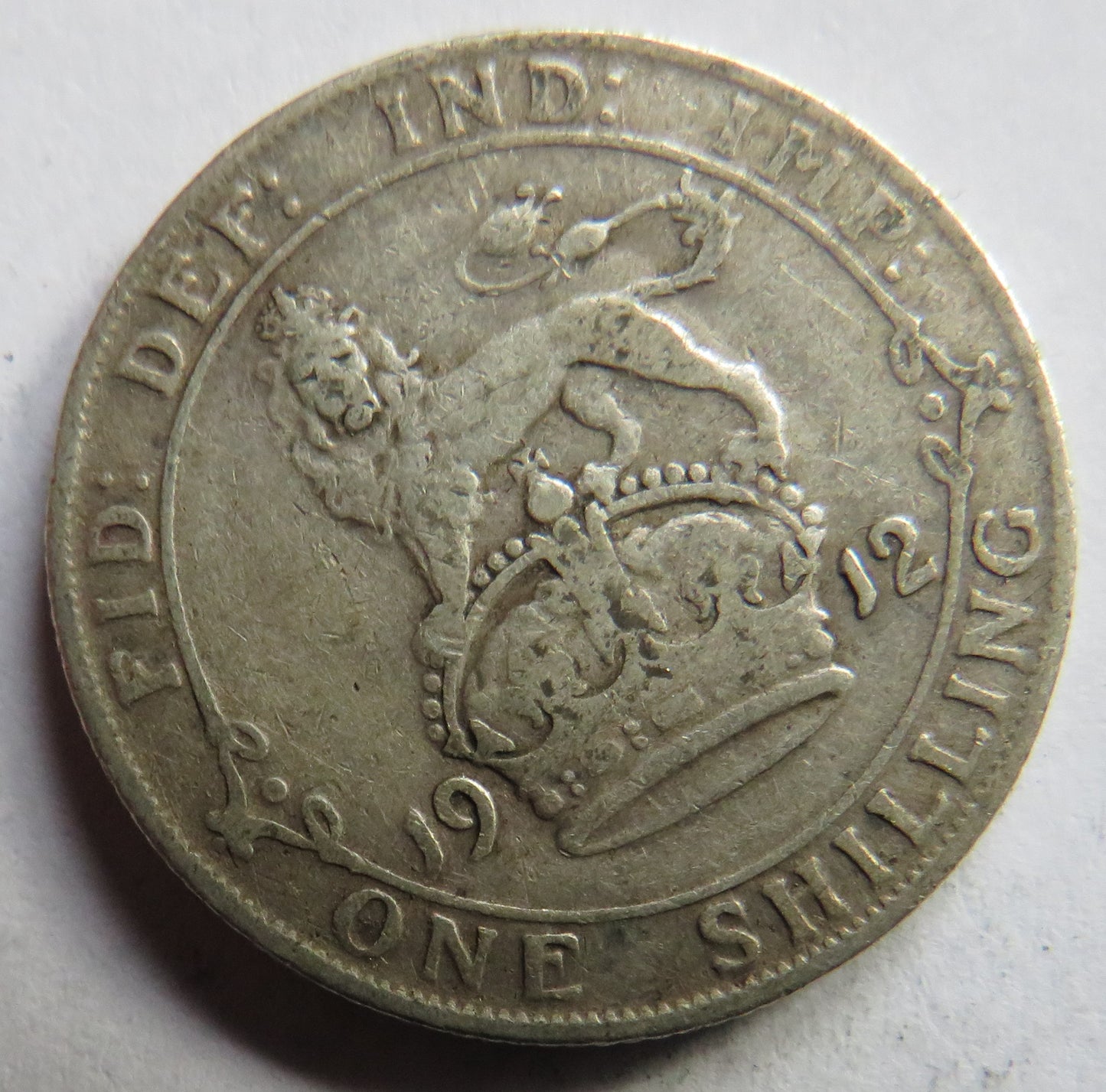 1912 King George V Silver Shilling Coin - Great Britain