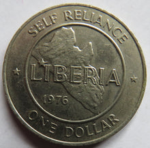 Load image into Gallery viewer, 1976 Republic of Liberia $1 One Dollar Coin Self Reliance
