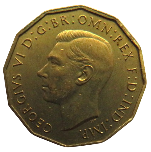 1937 King George VI Brass Threepence Coin In High Grade - Great Britain