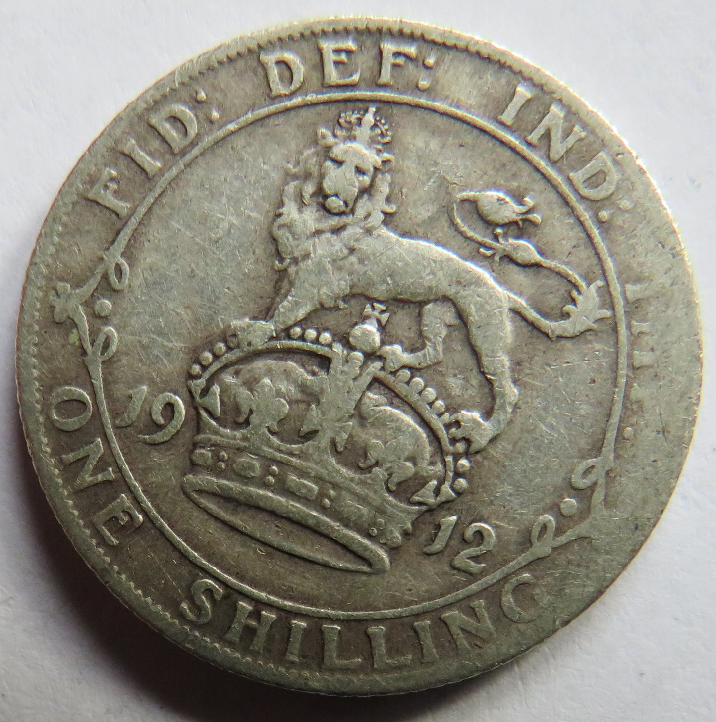 1912 King George V Silver Shilling Coin - Great Britain