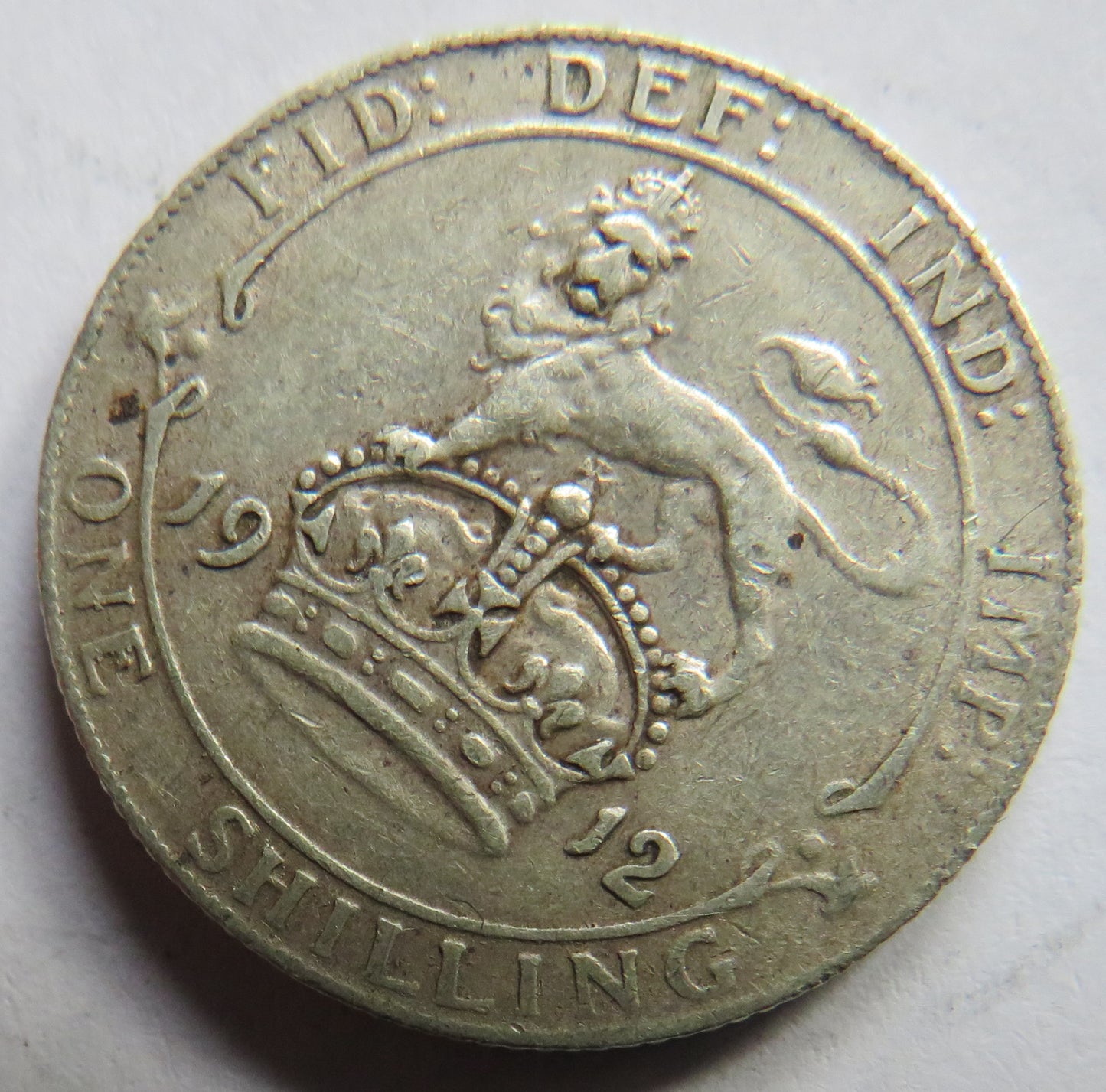 1912 King George V Silver Shilling Coin - Great Britain