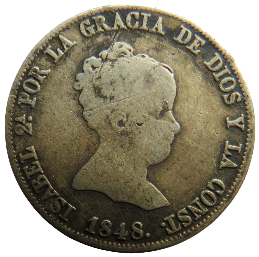 1848 Spain Silver 4 Reals Coin