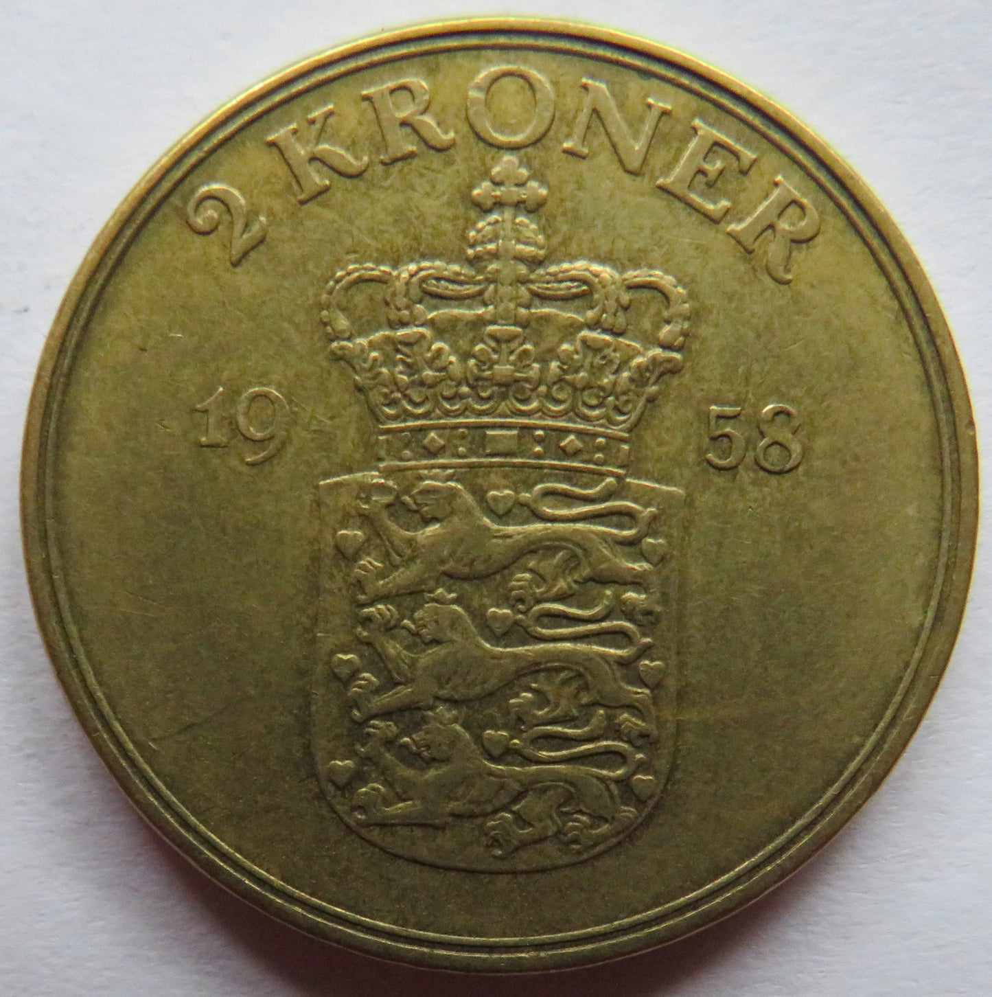 1958 Denmark 2 Kroner Coin