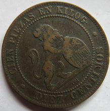 Load image into Gallery viewer, 1870 Spain 10 Centimos Coin
