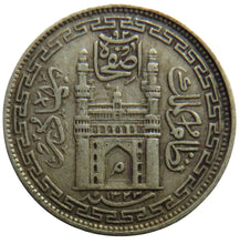 Load image into Gallery viewer, 1323 / 1905 Indian Princely state of Hyderabad 4 Annas Coin
