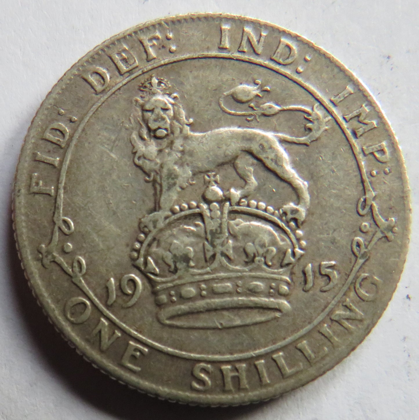 1915 King George V Silver Shilling Coin - Great Britain