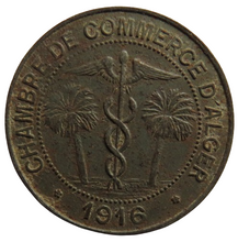 Load image into Gallery viewer, 1916 Chambre De Commerce D&#39;Alger 10 Centimes Coin
