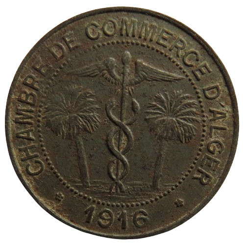 1916 Chambre De Commerce D'Alger 10 Centimes Coin