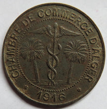 Load image into Gallery viewer, 1916 Chambre De Commerce D&#39;Alger 10 Centimes Coin
