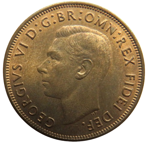 1951 King George VI One Penny Coin - Scarce Date - Great Britain