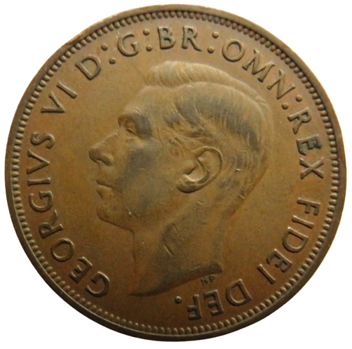 1950 King George VI One Penny Coin - Scarce Date - Great Britain