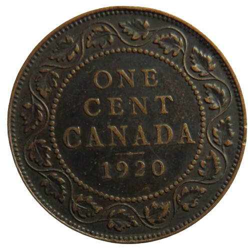 1920 King George V Canada One Cent Coin