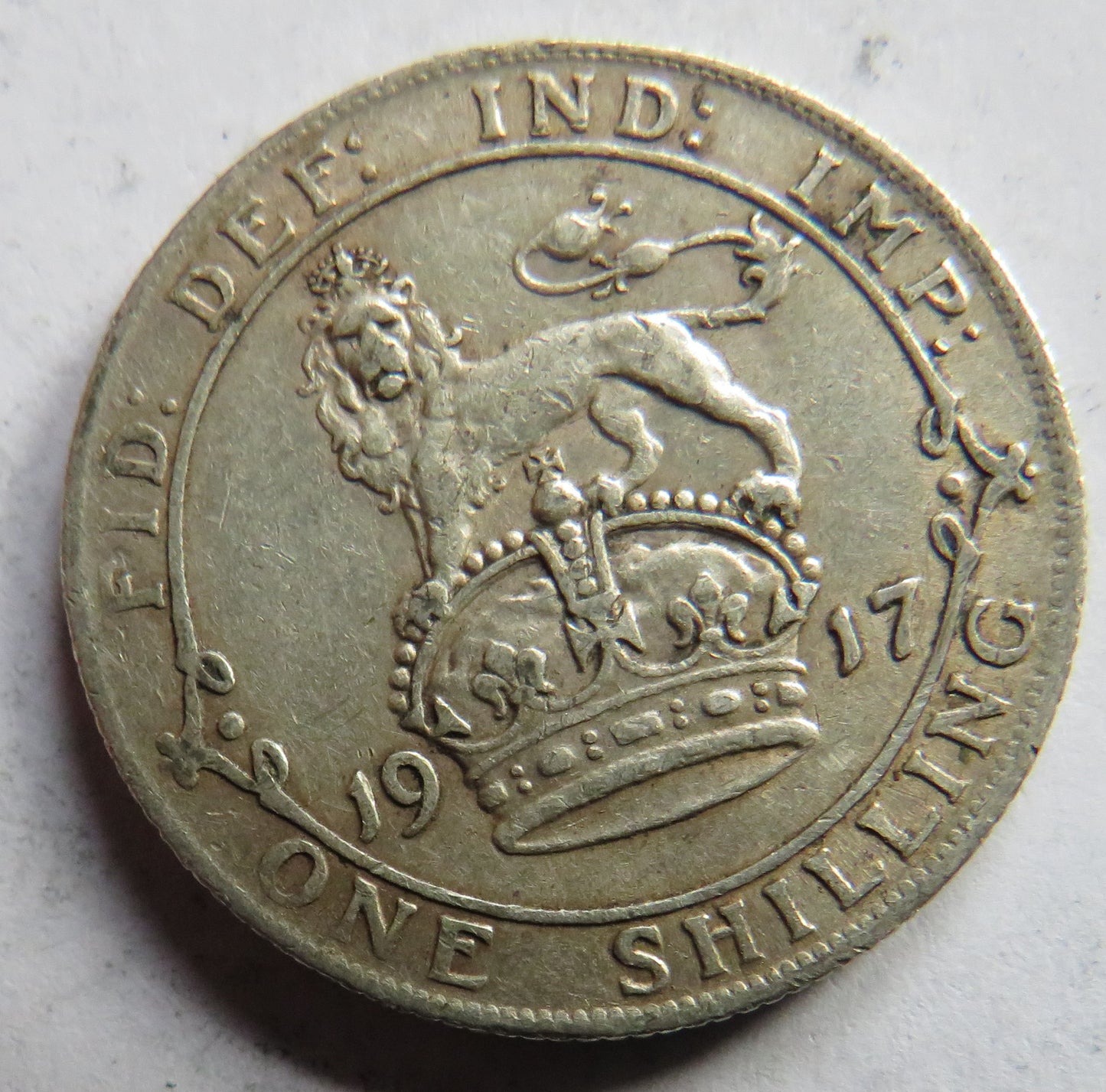 1917 King George V Silver Shilling Coin - Great Britain