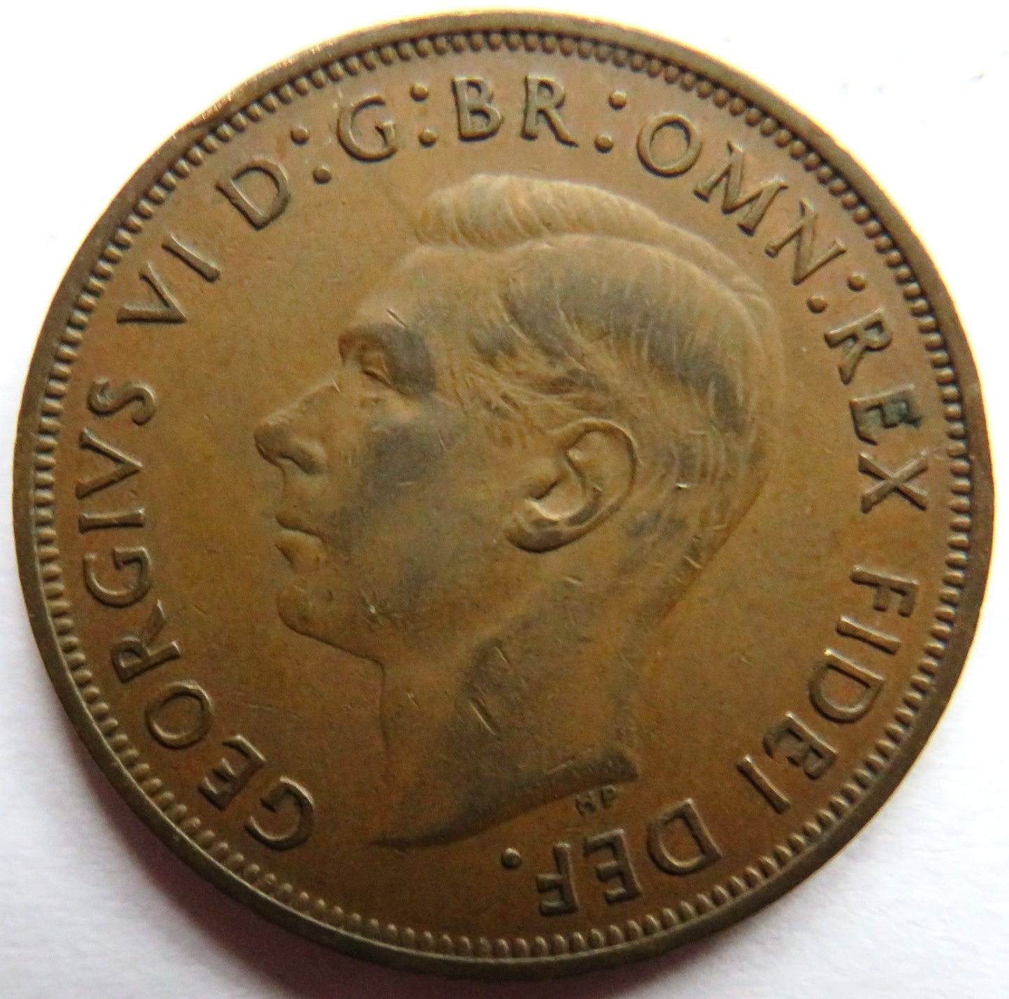 1950 King George VI One Penny Coin - Scarce Date - Great Britain