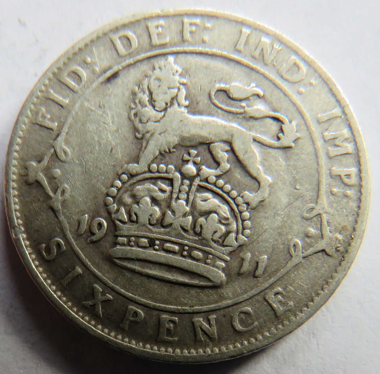 1911 King George V Silver Sixpence Coin - Great Britain