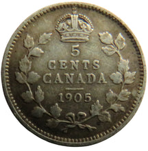 Load image into Gallery viewer, 1905 King Edward VII Canada Silver 5 Cents Coin
