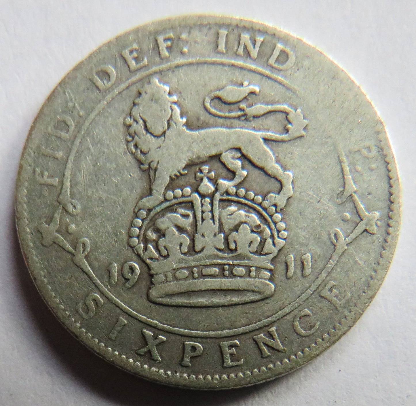 1911 King George V Silver Sixpence Coin - Great Britain