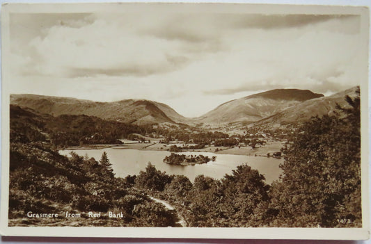 Vintage Postcard of Grasmere from Red Bank