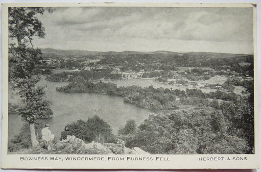Vintage Postcard of Bowness Bay, Windermere, From Furness Fell
