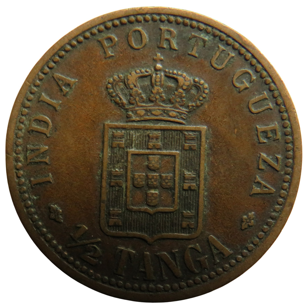 1903 India-Portuguese 1/2 Tanga Coin