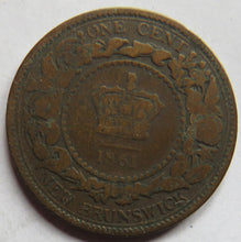 Load image into Gallery viewer, 1861 Queen Victoria New Brunswick One Cent Coin
