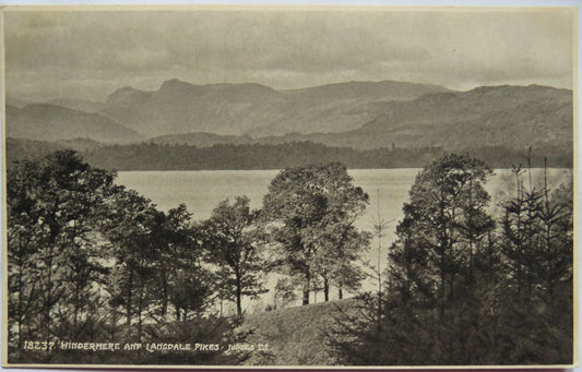 Vintage Postcard of Windermere and Langdale Pikes, Judges Ltd