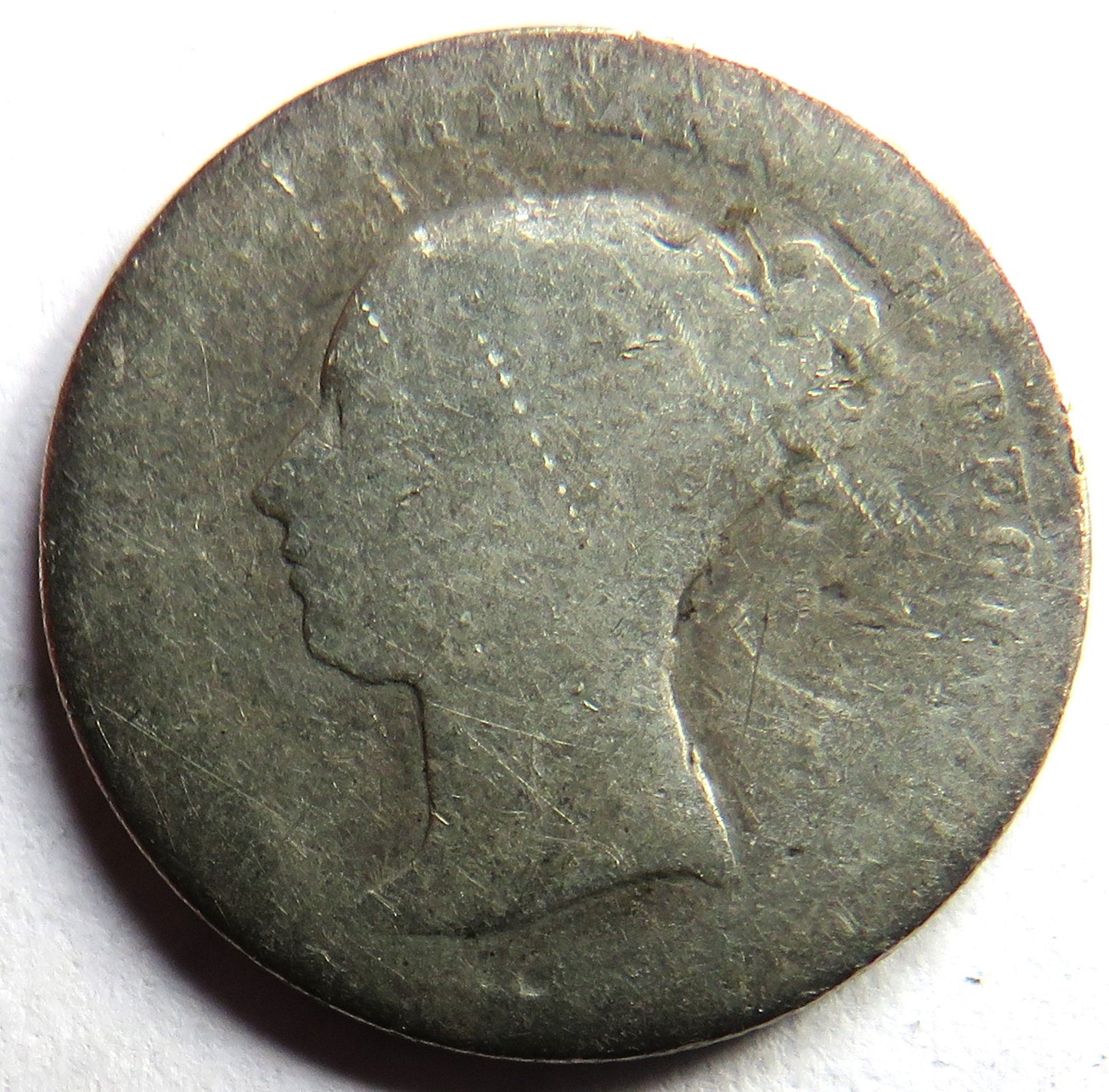 1845 Queen Victoria Silver Groat / Fourpence Coin - Great Britain
