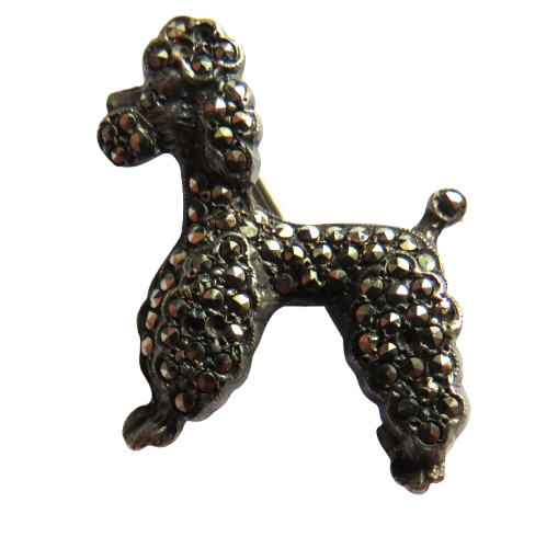 Vintage Silver & Marcasite Poodle Brooch