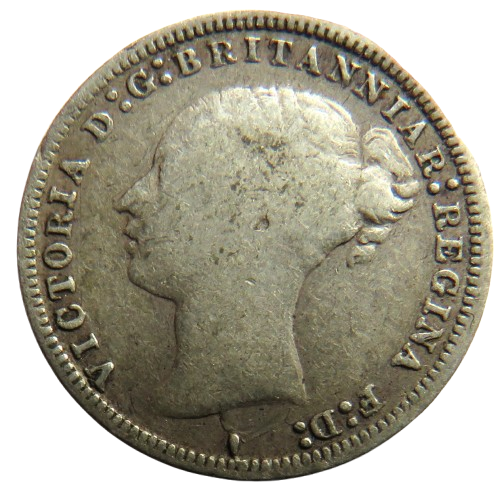 1878 Queen Victoria Young Head Silver Threepence Coin - Great Britain