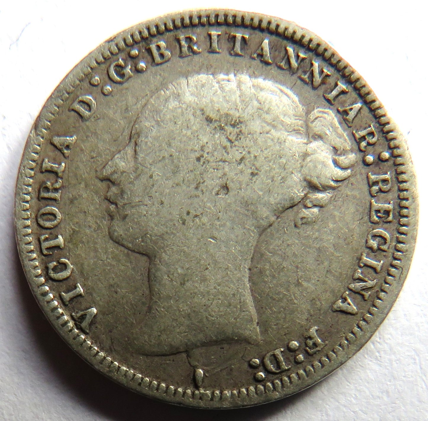 1878 Queen Victoria Young Head Silver Threepence Coin - Great Britain