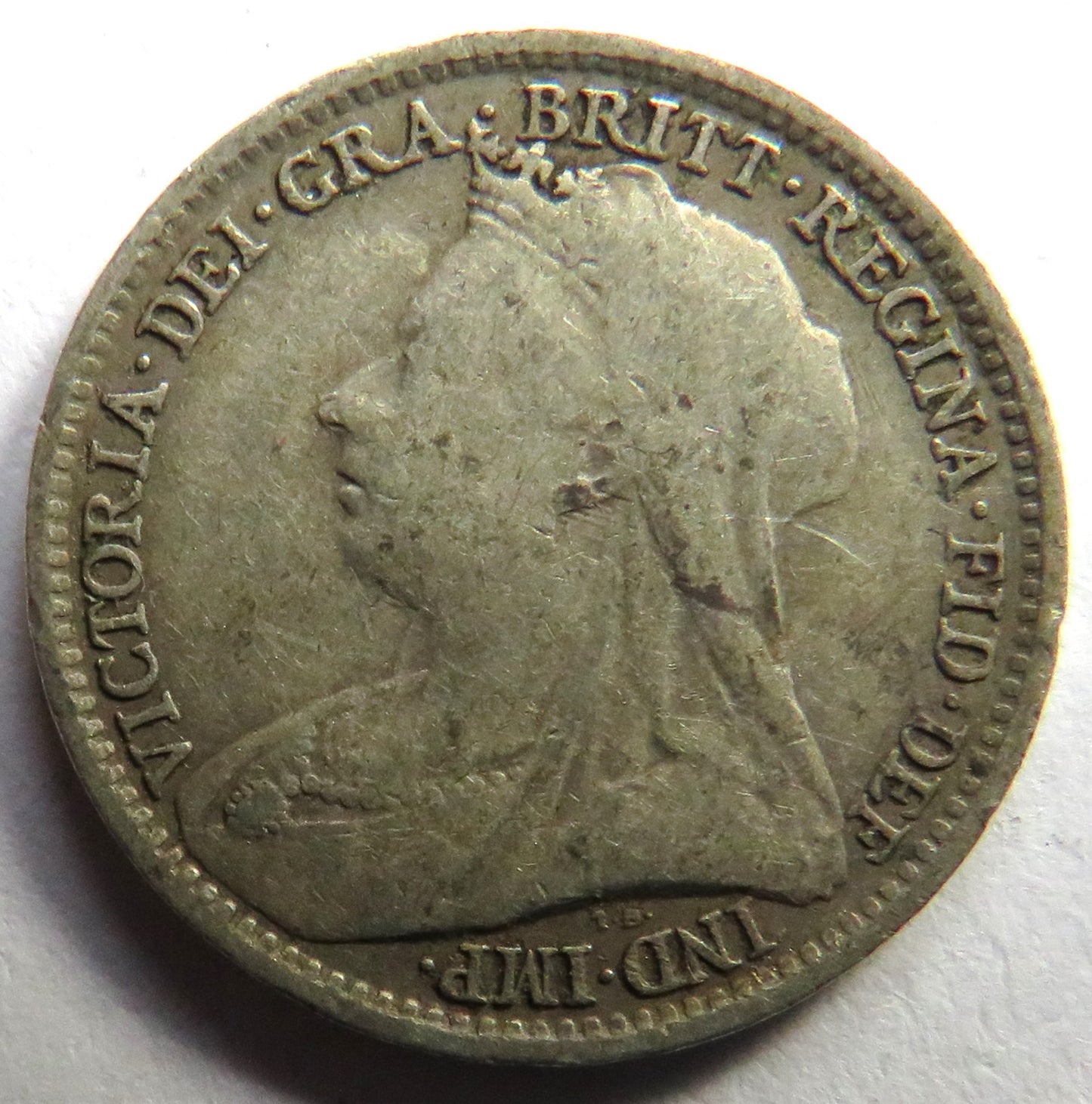 1894 Queen Victoria Silver Threepence Coin - Great Britain