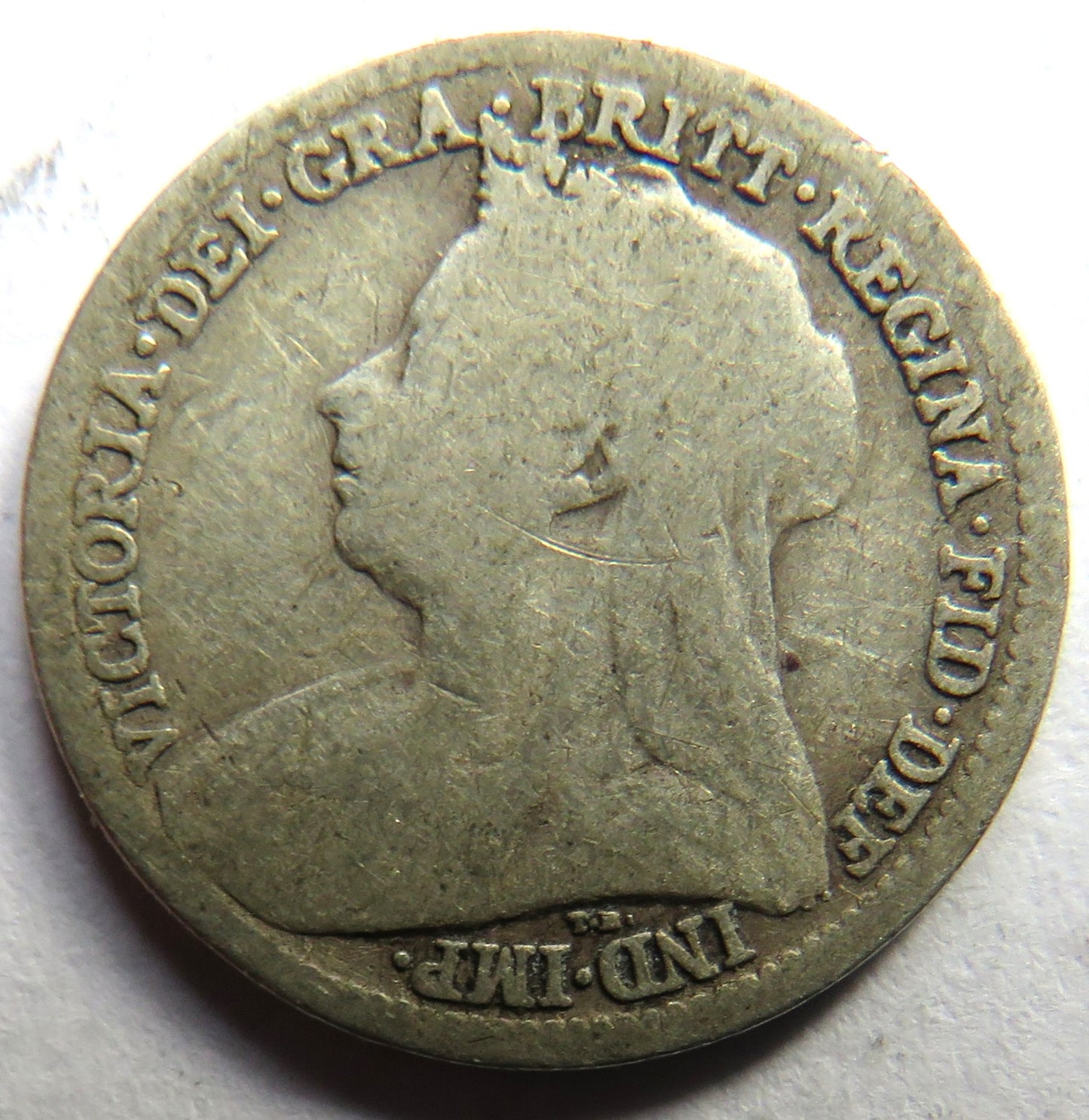 1898 Queen Victoria Silver Threepence Coin - Great Britain