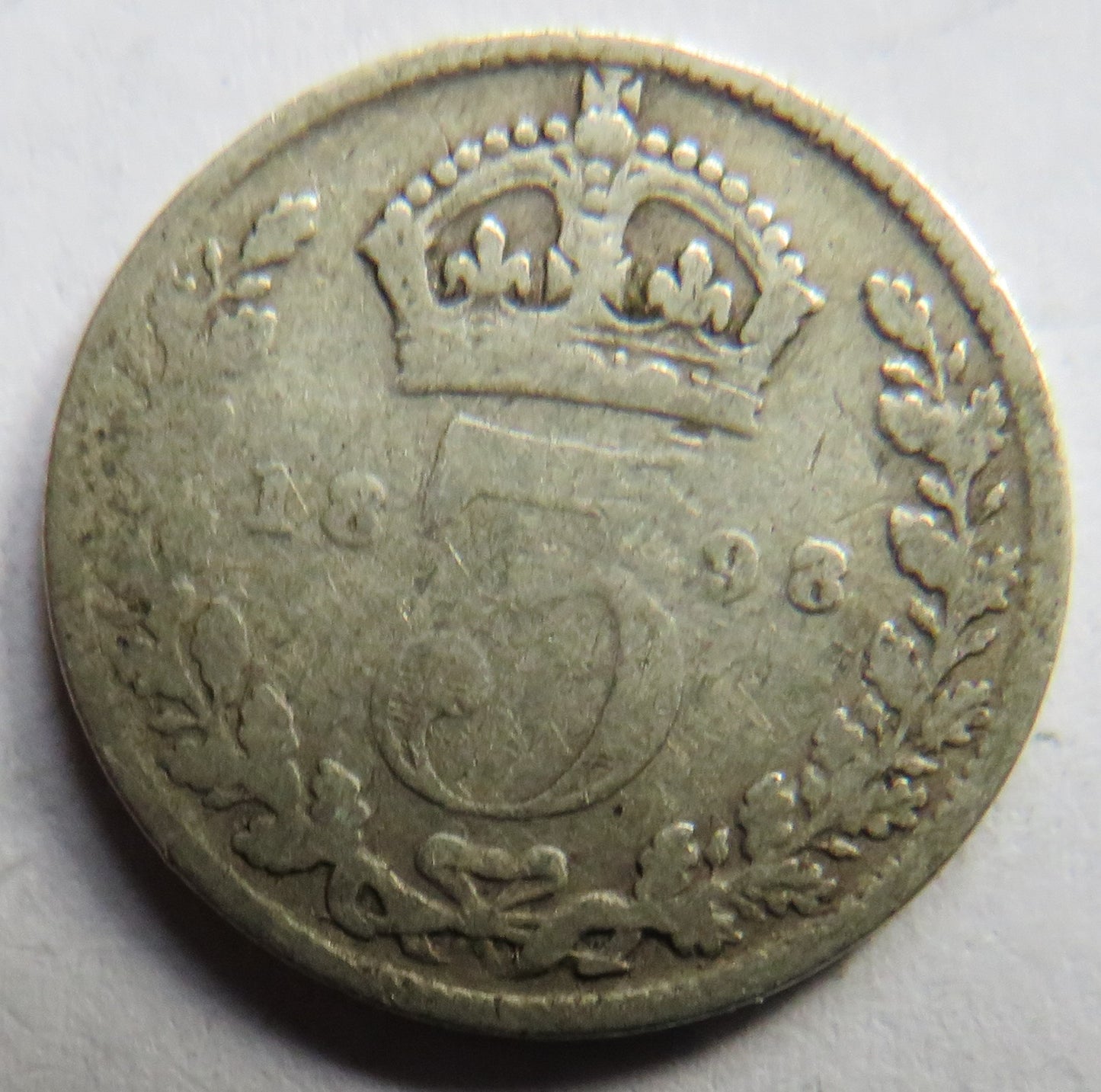 1898 Queen Victoria Silver Threepence Coin - Great Britain