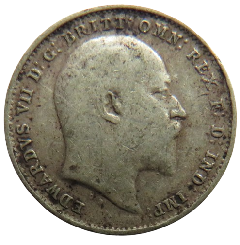 1908 King Edward VII Silver Threepence Coin - Great Britain