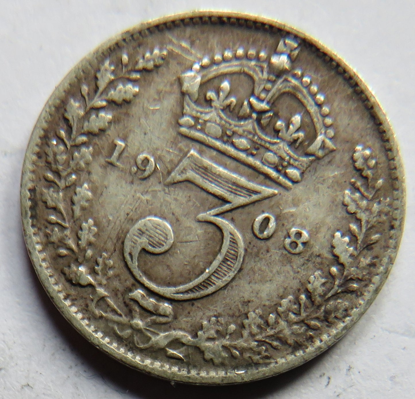 1908 King Edward VII Silver Threepence Coin - Great Britain