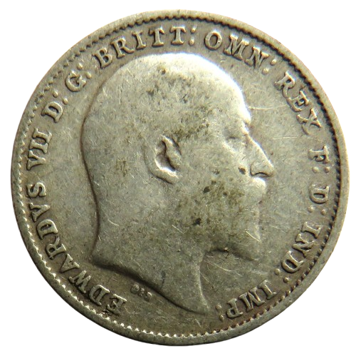 1910 King Edward VII Silver Threepence Coin - Great Britain