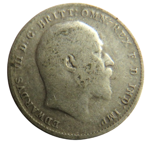 1908 King Edward VII Silver Threepence Coin - Great Britain