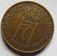 Load image into Gallery viewer, 1928 Norway 5 Ore Coin
