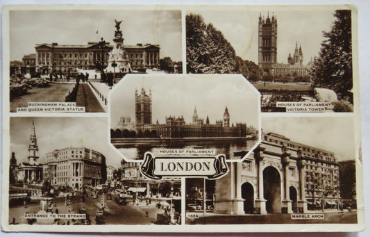 Vintage Multiview Postcard of London