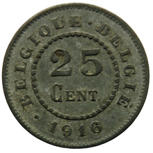 Load image into Gallery viewer, 1915 Belgium 25 Centimes Coin
