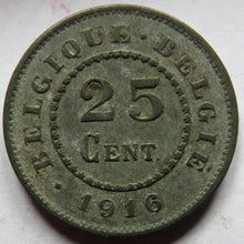 Load image into Gallery viewer, 1915 Belgium 25 Centimes Coin
