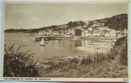 Vintage Postcard of The Harbour, St. Mawes, Nr. Falmouth