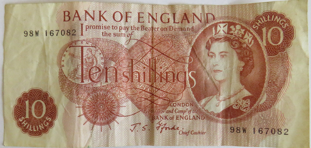 Bank of England 10 Shillings Banknote J.S. Fforde