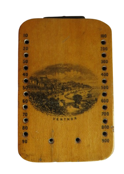 Antique Victorian Mauchline Transfer Ware Small Game Board "Ventor"