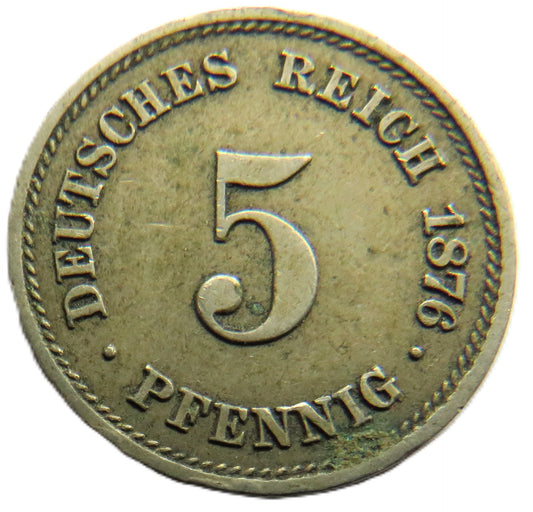 1876-A Germany 5 Pfennig Coin