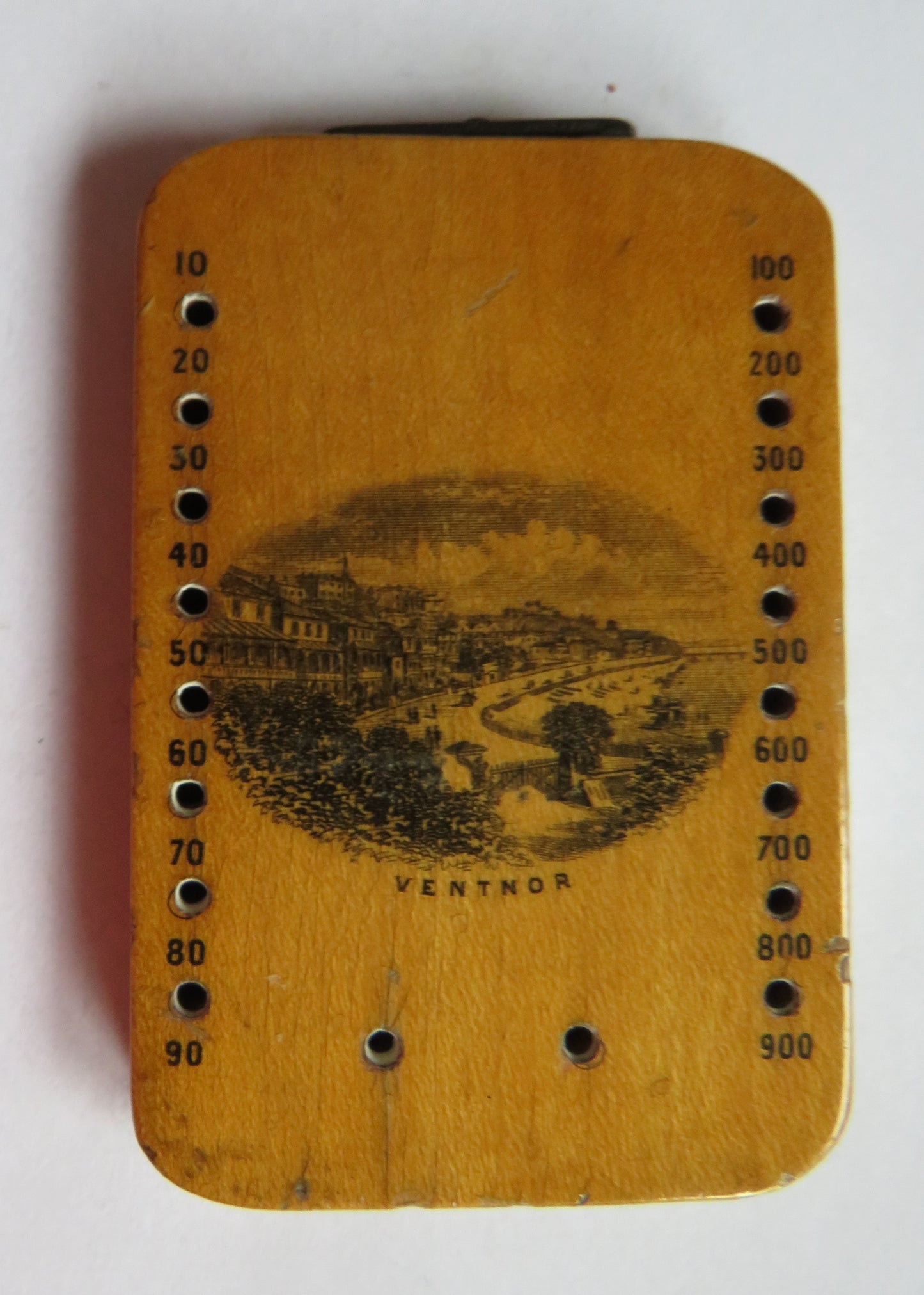 Antique Victorian Mauchline Transfer Ware Small Game Board "Ventor"