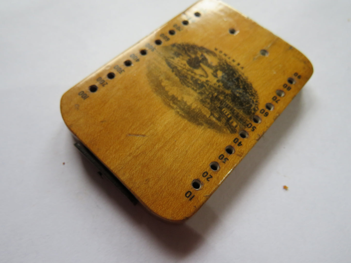 Antique Victorian Mauchline Transfer Ware Small Game Board "Ventor"