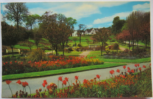 Vintage Postcard of The Flower Gardens, Letham Glen, Leven