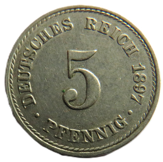 1897-A Germany - Empire 5 Pfennig Coin